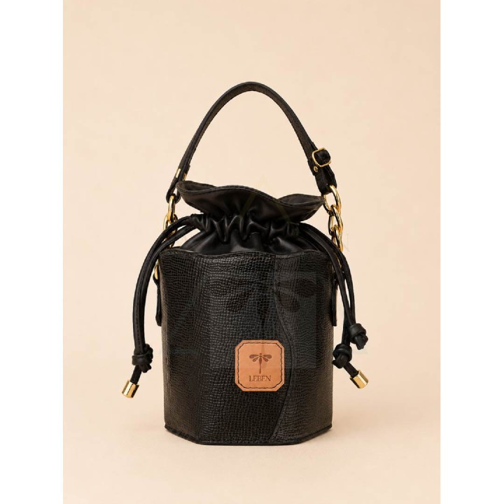 Elaine Bucket Mediano Negro | Bolso Artesanal LEBEN