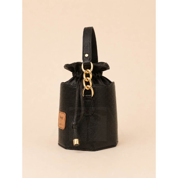 Elaine Bucket Mediano Negro | Bolso Artesanal LEBEN