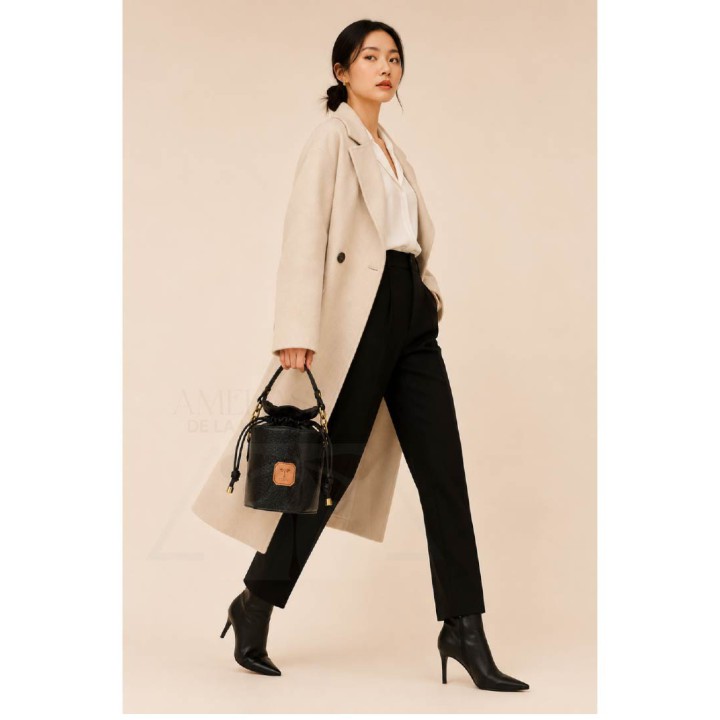 Elaine Bucket Mediano Negro | Bolso Artesanal LEBEN