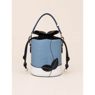 Elaine Bucket Mediano Azul y Blanco | LEBEN