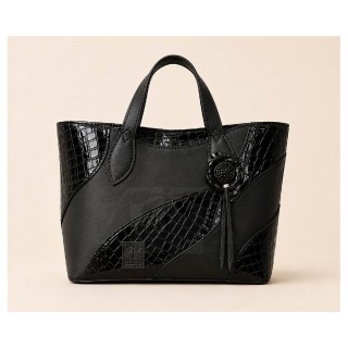 Elara Tote Mediano Negro de Piel | LEBEN